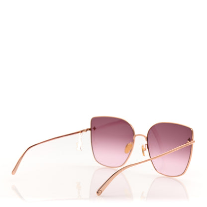 Louis Vuitton Metal LV Charm Cat Eye Sunglasses Z1721U Gold 4 of 8