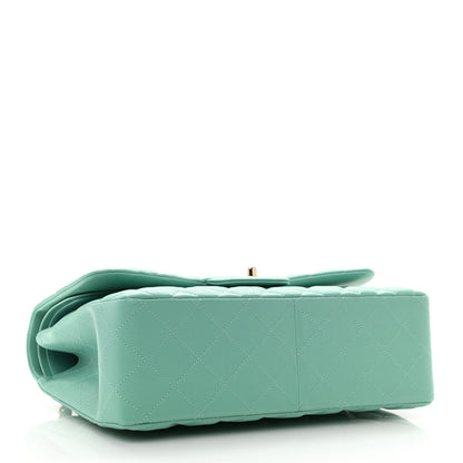 Chanel Caviar Quilted Jumbo Double Flap Green 4 of 10