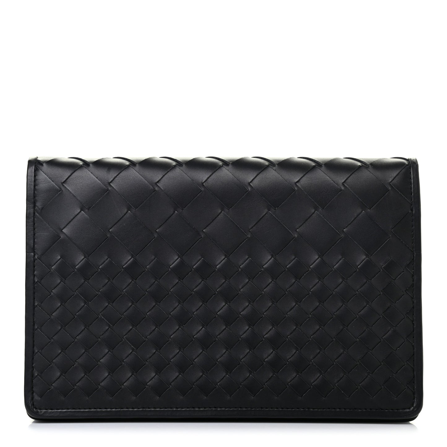 Nappa Intrecciato Medium Woven Clutch Clutch Black