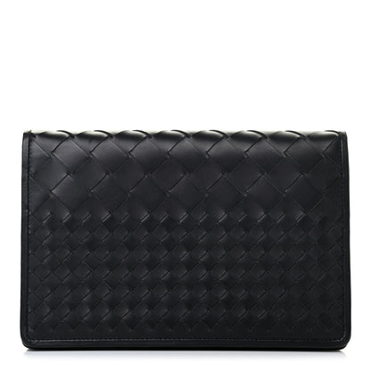 Bottega Veneta Nappa Intrecciato Medium Woven Clutch Clutch Black 1 of 8