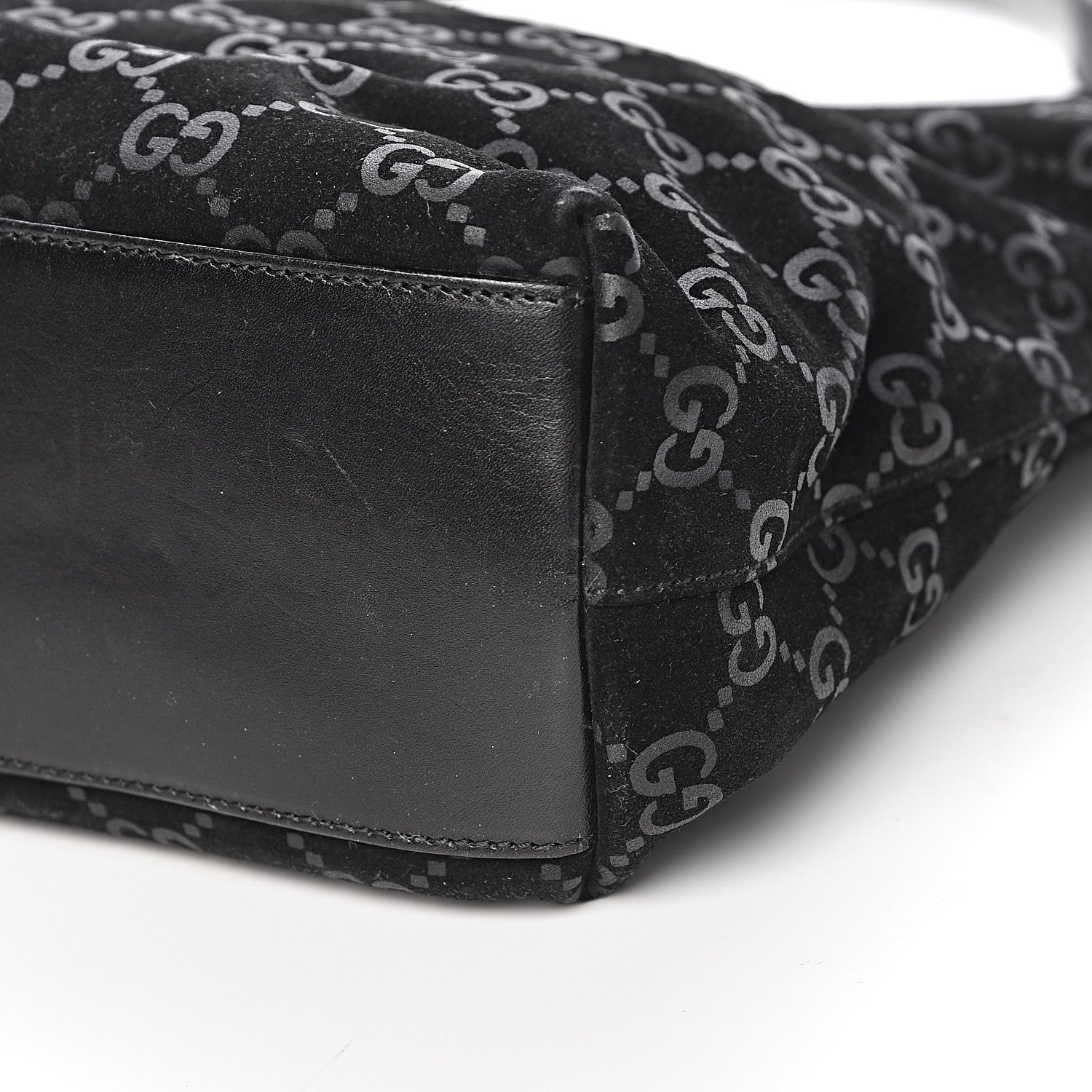 Gucci Guccissima Suede Shoulder Bag Black 10 of 13