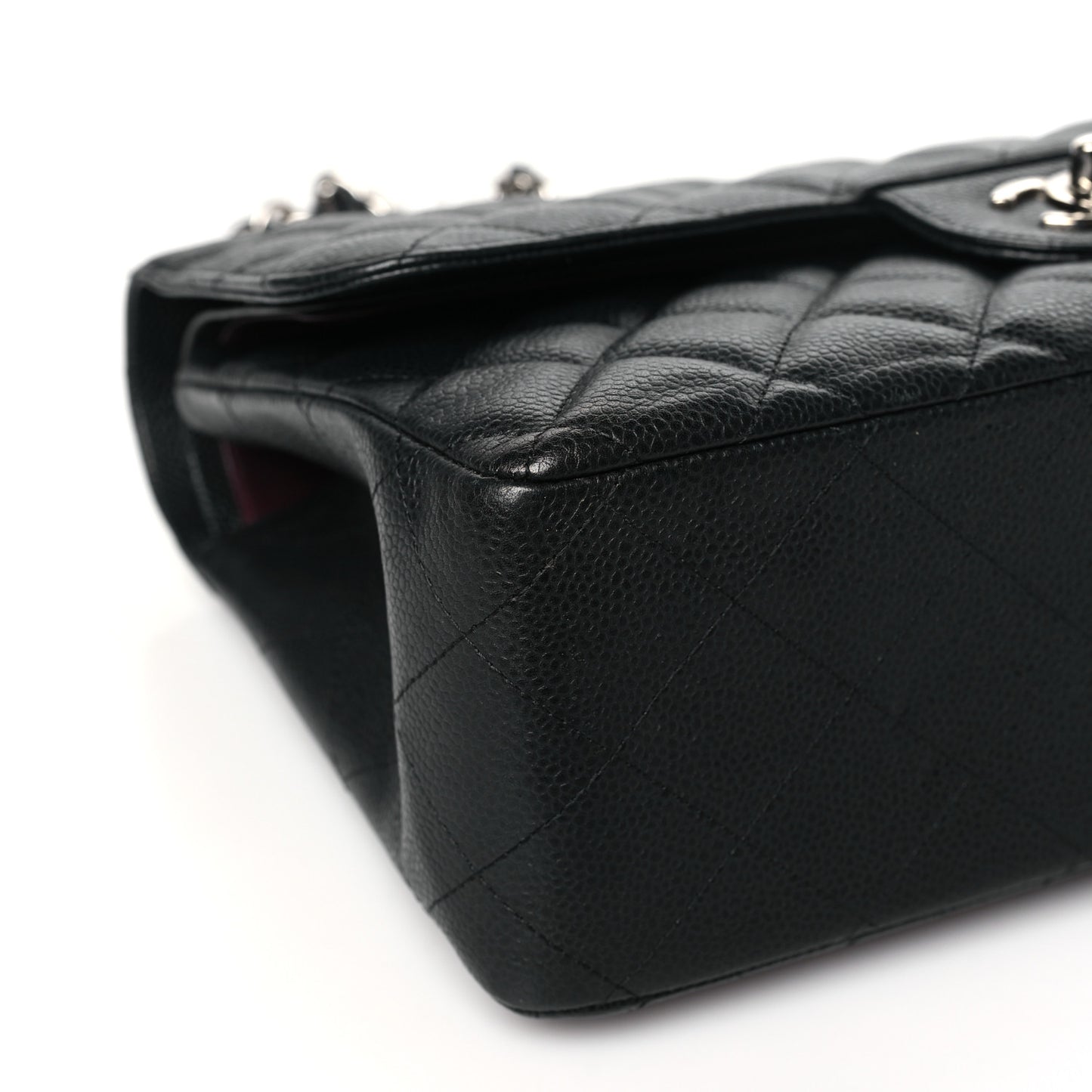 Caviar Quilted Jumbo Double Flap Black