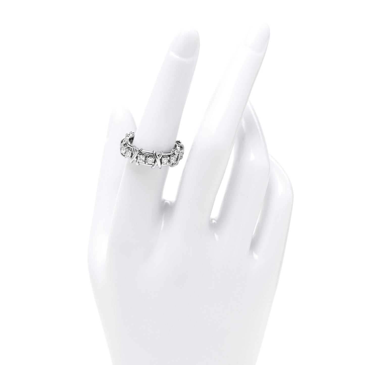 Platinum Diamond Schlumberger Sixteen Stone Ring 54 7