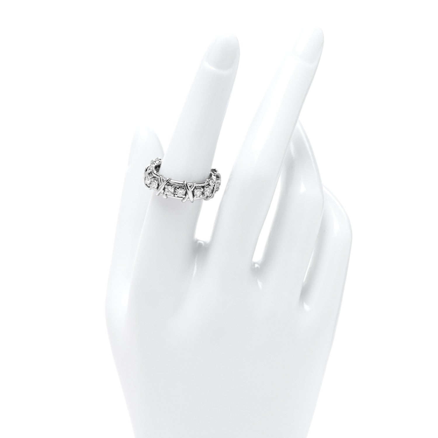 Tiffany Platinum Diamond Schlumberger Sixteen Stone Ring 54 7 2 of 4