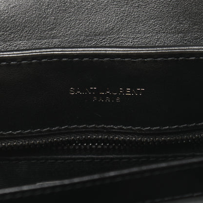 Saint Laurent Calfskin Y Quilted Monogram Toy Loulou Crossbody Bag Black 7 of 11