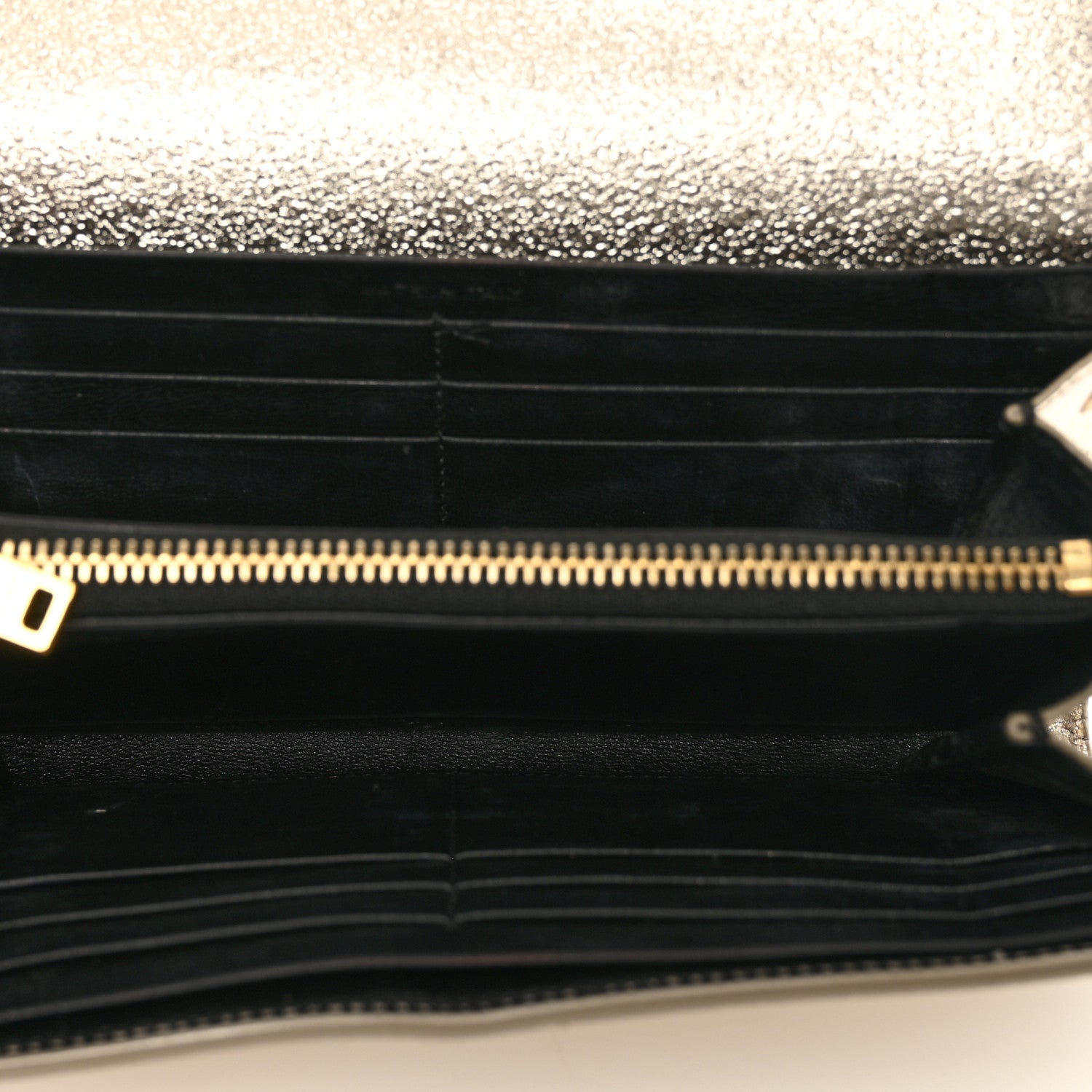 Saint Laurent Metallic Calfskin Classic Monogram Cassandre Wallet Gold 5 of 17