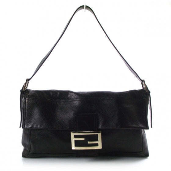 Vitello Acqua Large Convertible Baguette Black