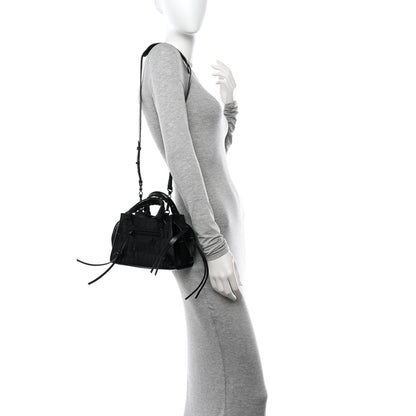 Balenciaga Semi Shiny Calfskin Crocodile Embossed Neo Classic Black Hardware Mini City Black 2 of 10