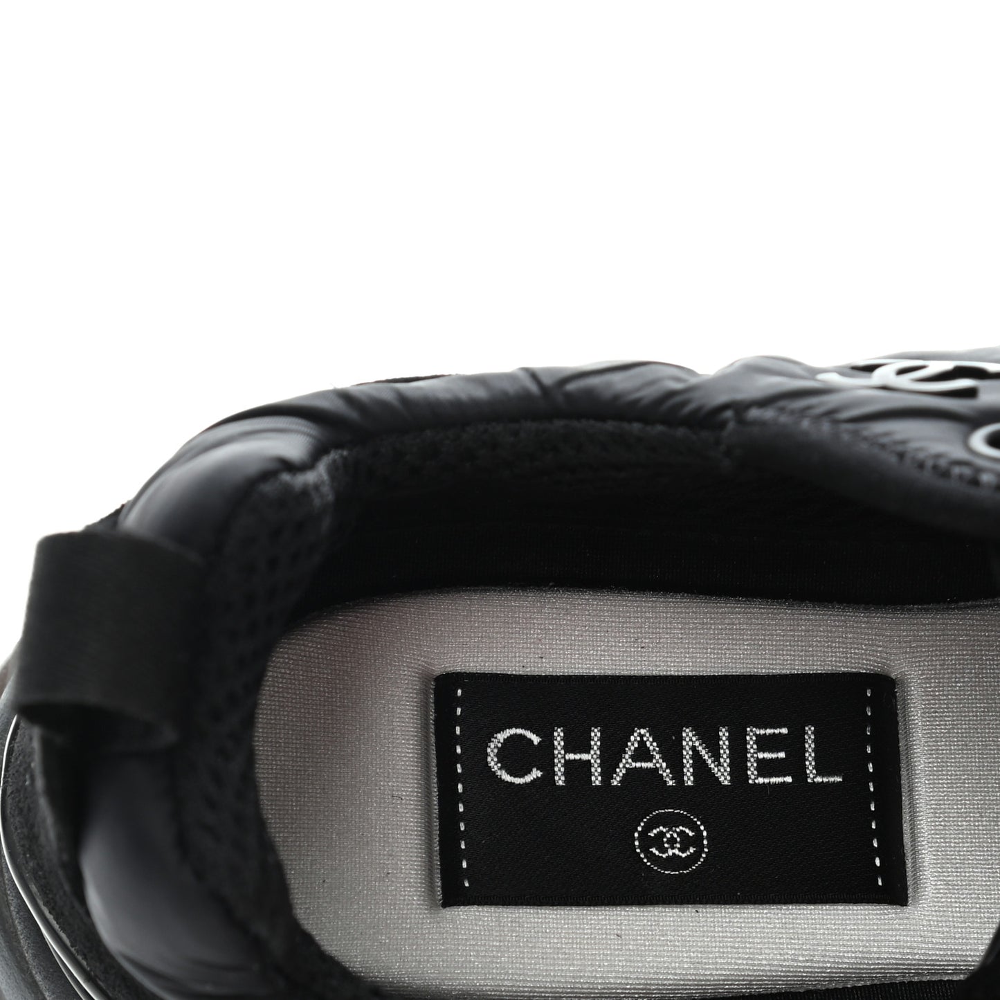 Nylon Suede Calfskin CC Sneakers 35 Black