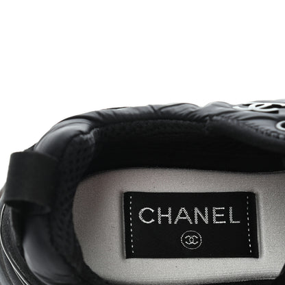 Chanel Nylon Suede Calfskin CC Sneakers 35 Black 6 of 11