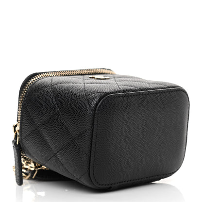 Chanel Caviar Quilted Mini Vanity Case With Chain Black 6 of 23