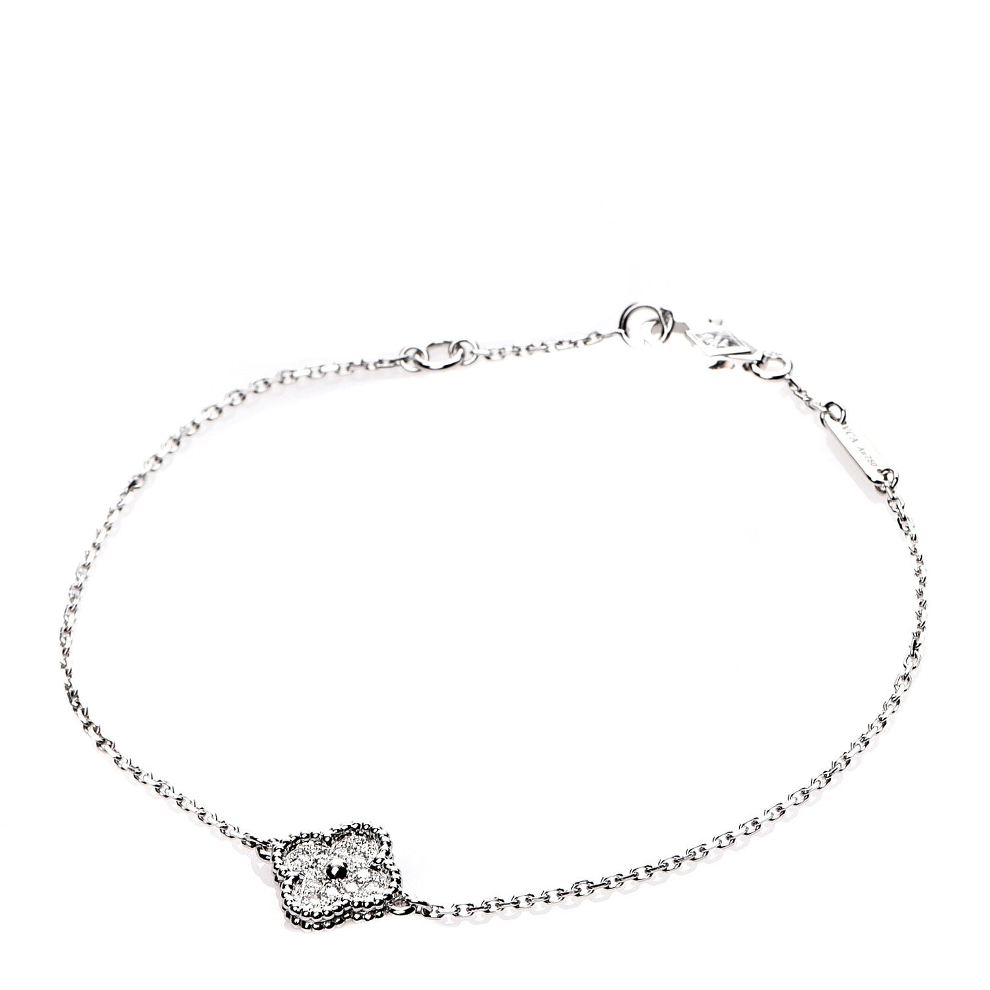 18K White Gold Diamond Sweet Alhambra Bracelet