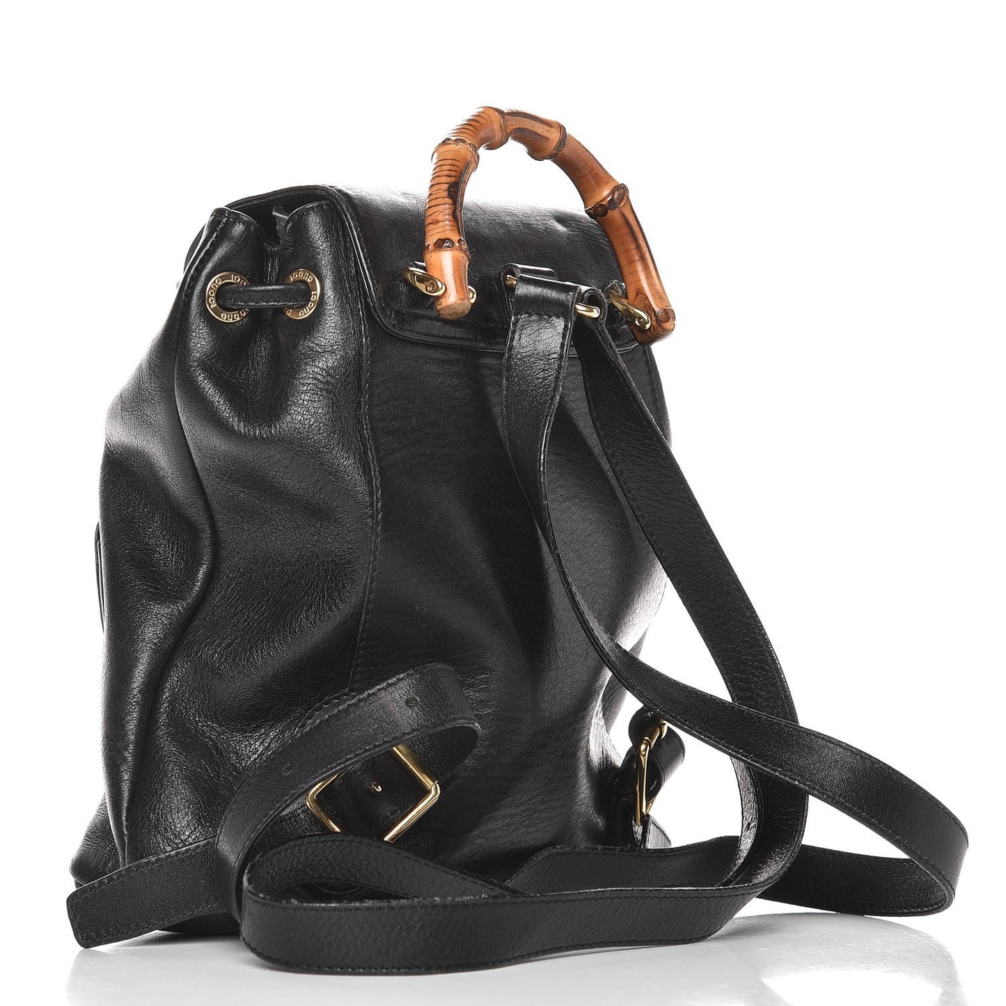 Calfskin Bamboo Backpack Black