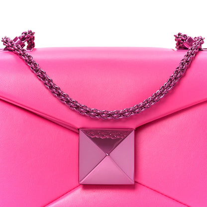 Valentino Garavani Nappa Monochrome One Stud Chain Clutch Pink PP 8 of 10