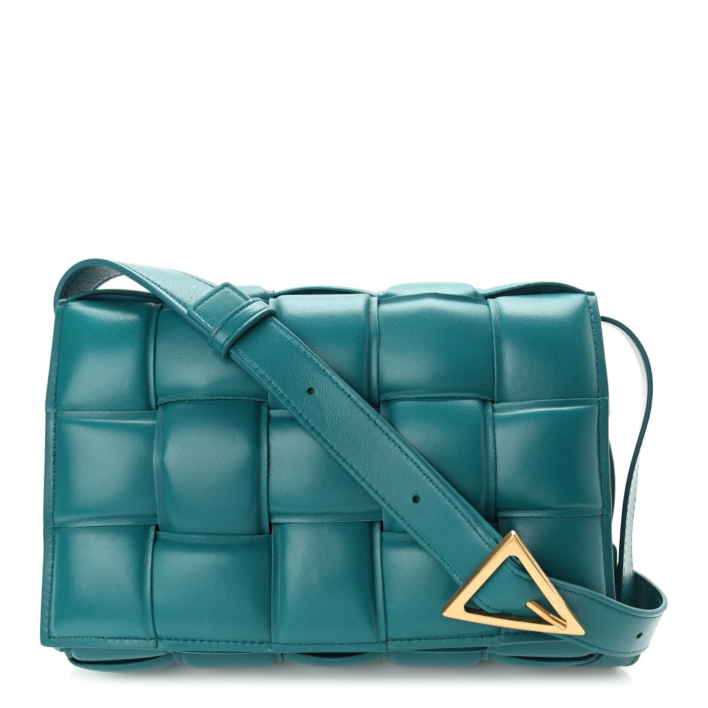 Nappa Maxi Intreccio Padded Cassette Crossbody Bag Mallard