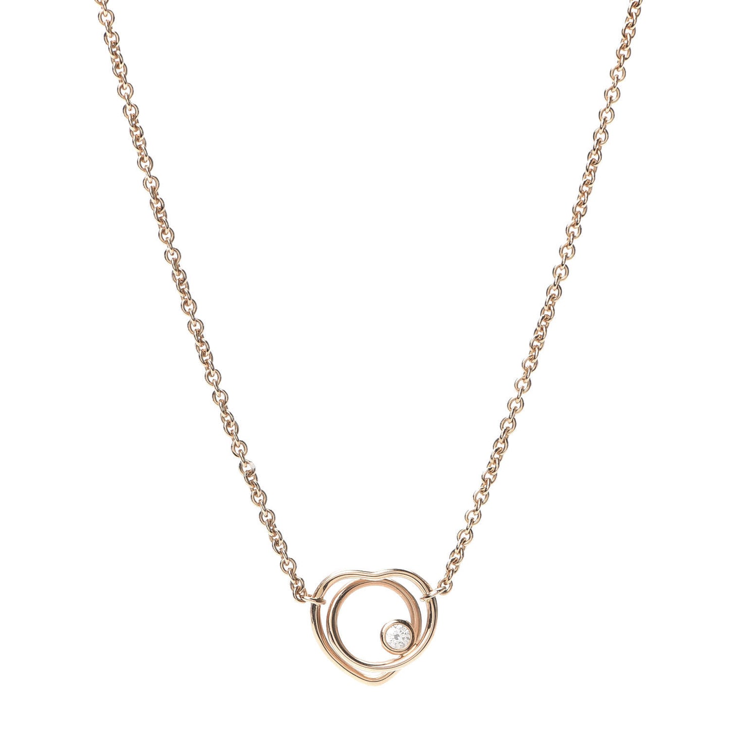 18K Rose Gold Diamond TPM Vertige Coeur Necklace ST