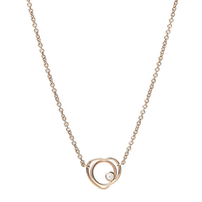 Hermes 18K Rose Gold Diamond TPM Vertige Coeur Necklace ST 1 of 7