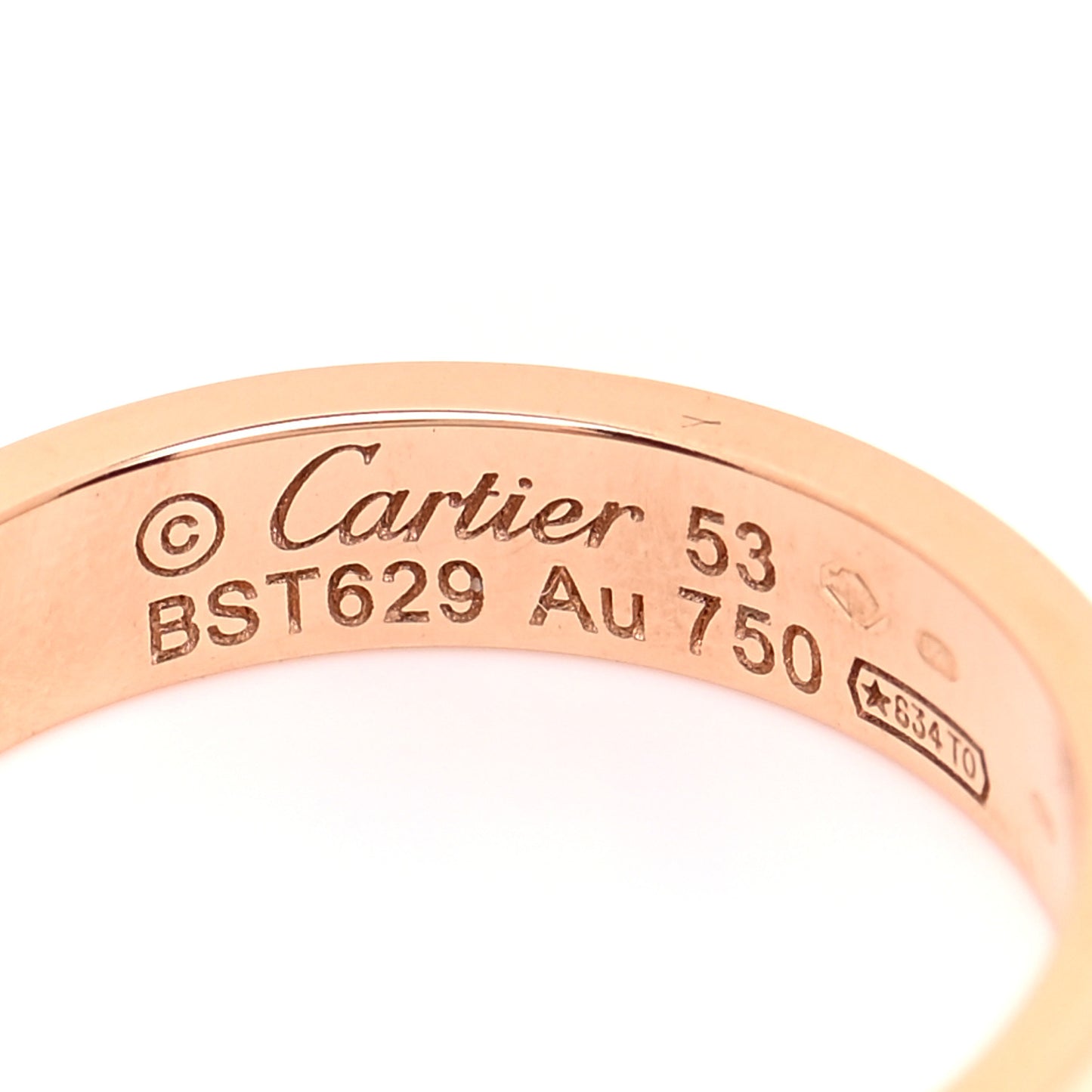 18K Pink Gold Diamond 4mm LOVE Wedding Band Ring 53 6.5