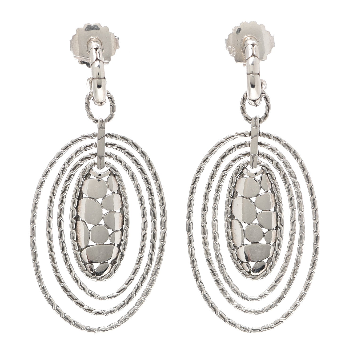 John Hardy Sterling Silver Zen Kali Oval Drop Earrings 1 of 4
