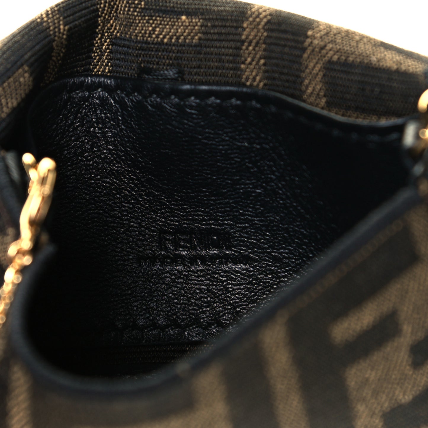 Fabric Jacquard FF 1974 Nano Baguette Charm Tobacco Moro Black