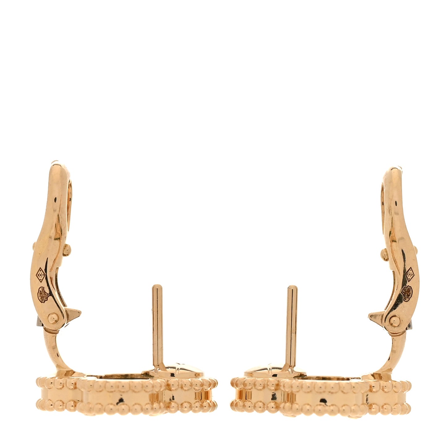 18K Yellow Gold Malachite Vintage Alhambra Earrings