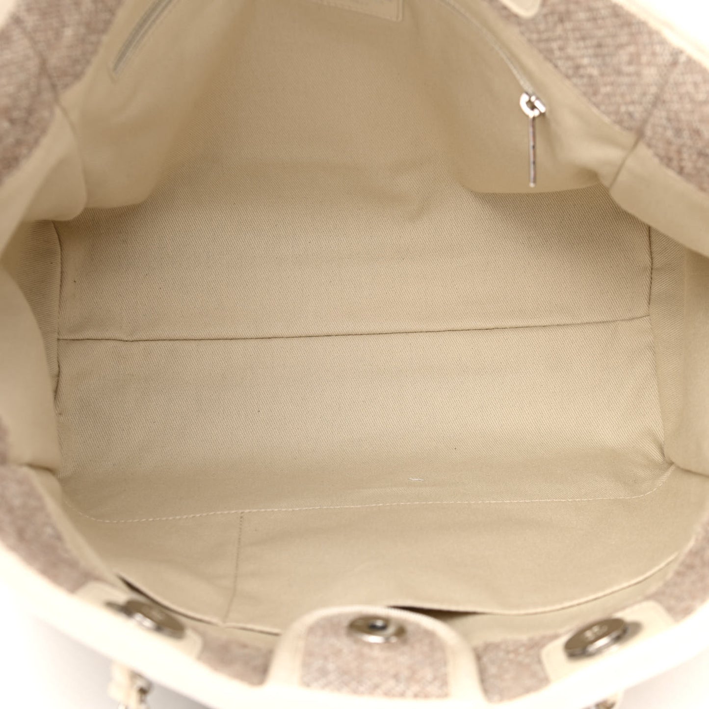 Mixed Fibers Calfskin Small Deauville Tote Light Grey
