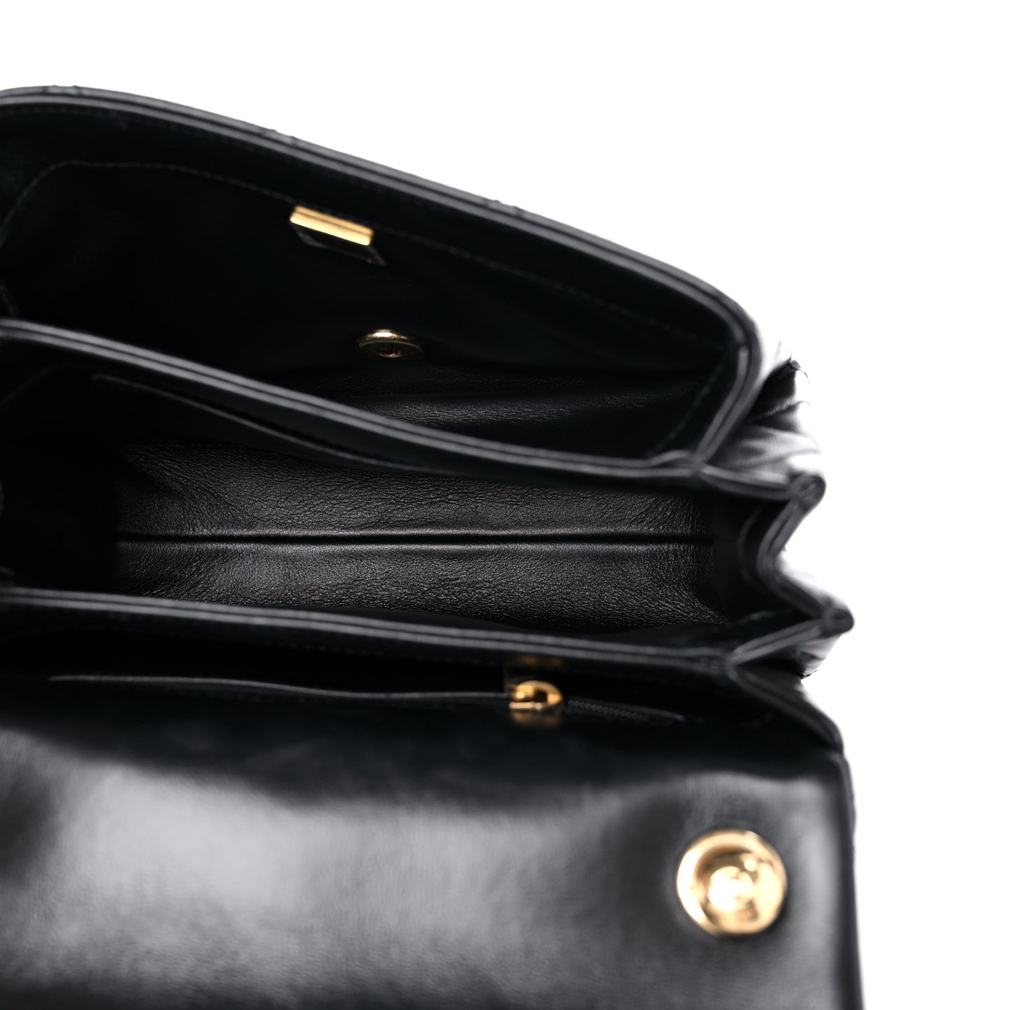 Lambskin Quilted Small Color Match Flap Black