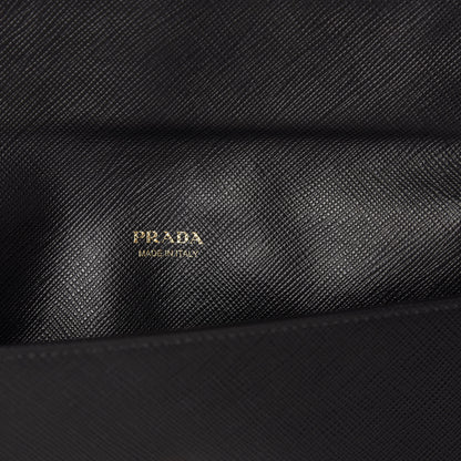 Prada Saffiano Bi-Color Envelope Wallet Black Fuoco 10 of 16