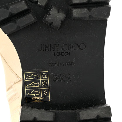 Jimmy Choo Grainy Calfskin Cruz Flat Ankle Booties 38.5 Cream 7 of 10