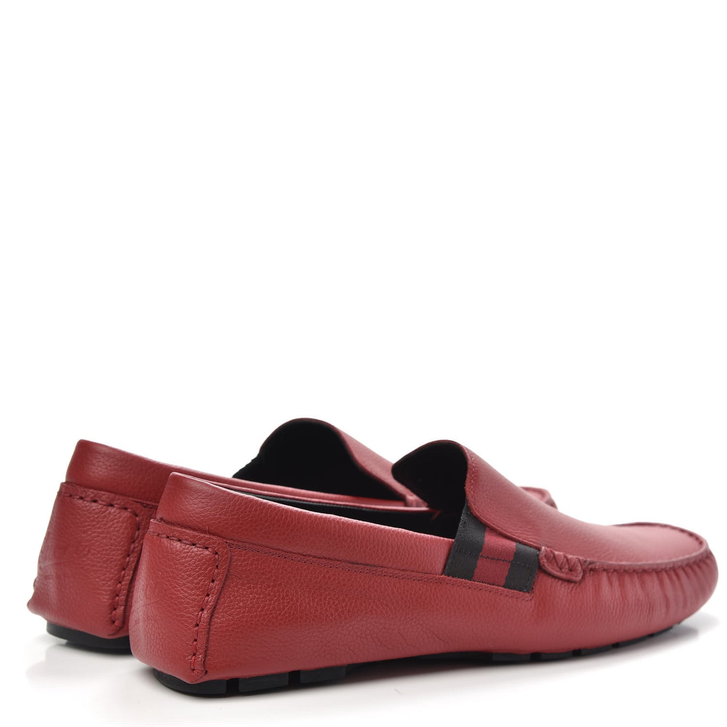 Calfskin Web Mens Driver Loafers 8 Red