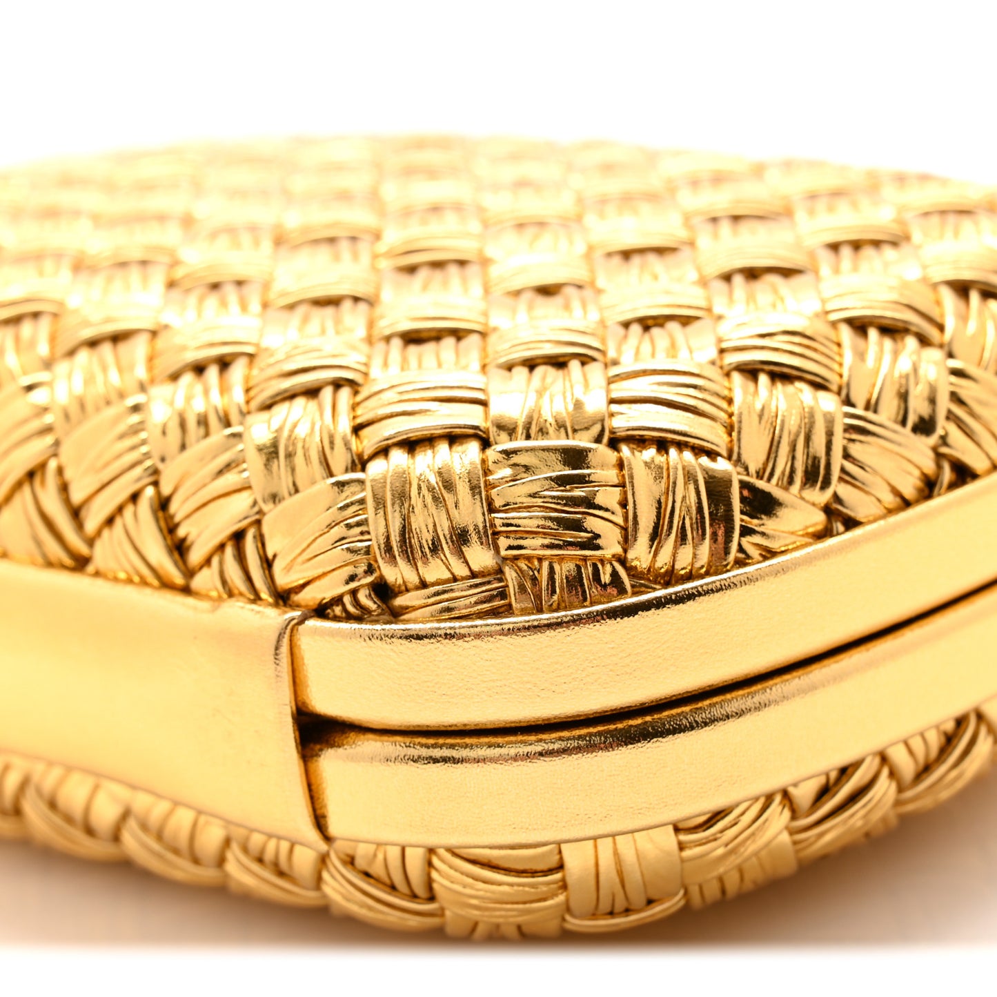 Metallic Intreccio Millefili Minaudiere Knot Clutch Gold