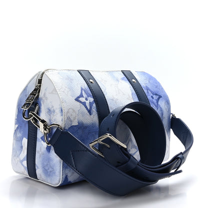 Louis Vuitton Monogram Watercolor City Keepall Blue 3 of 10