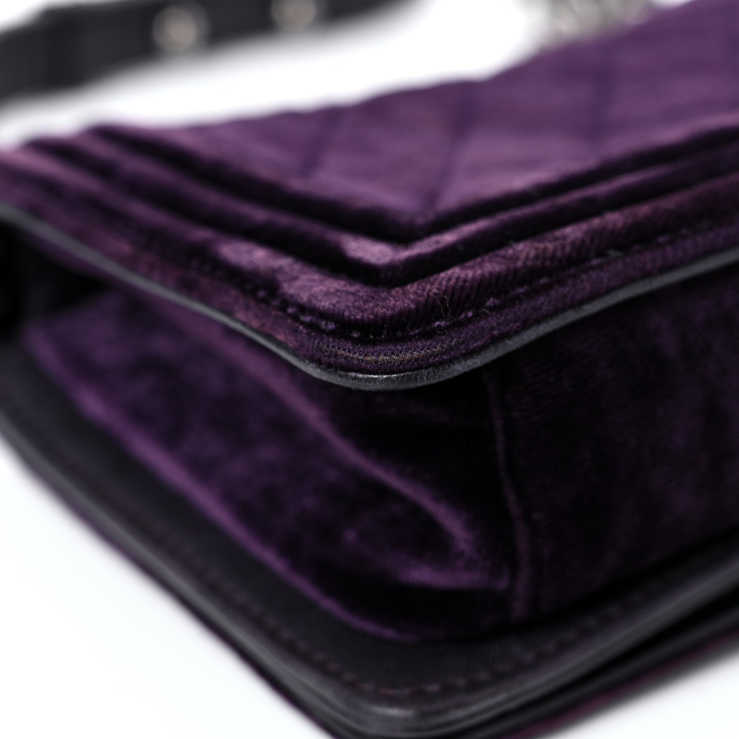 Velvet Quilted Small Boy Flap Purple