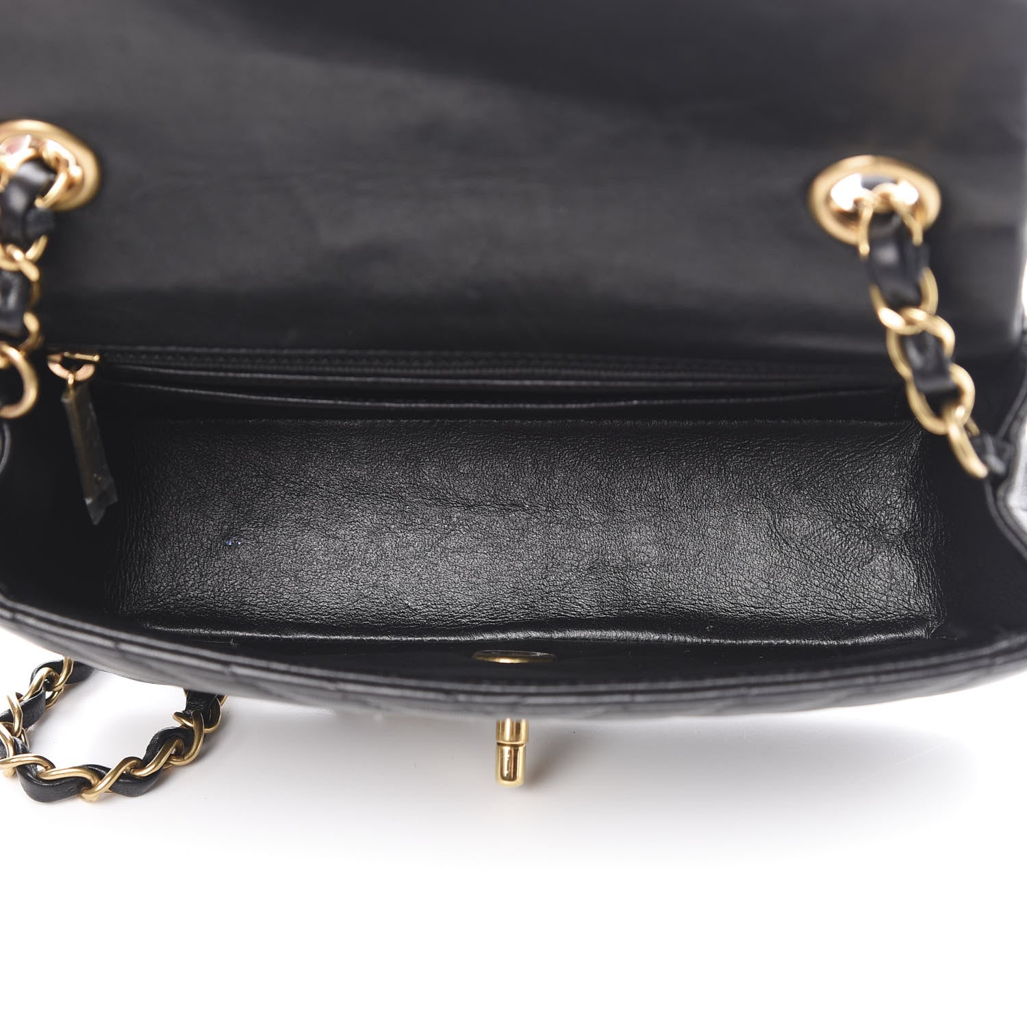 Chanel Lambskin Chevron Quilted Mini Rectangular Flap Black 5 of 13
