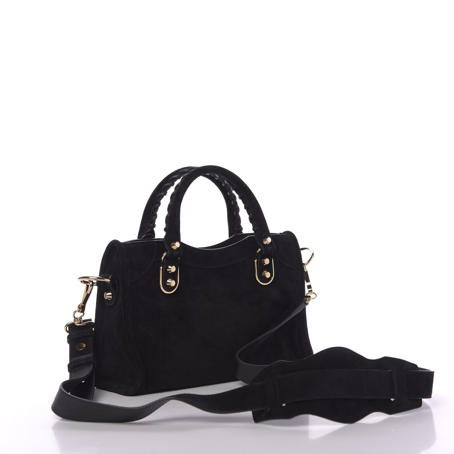 Balenciaga Baby Daim Suede Gold Metallic Edge Hardware Mini City Black 3 of 10