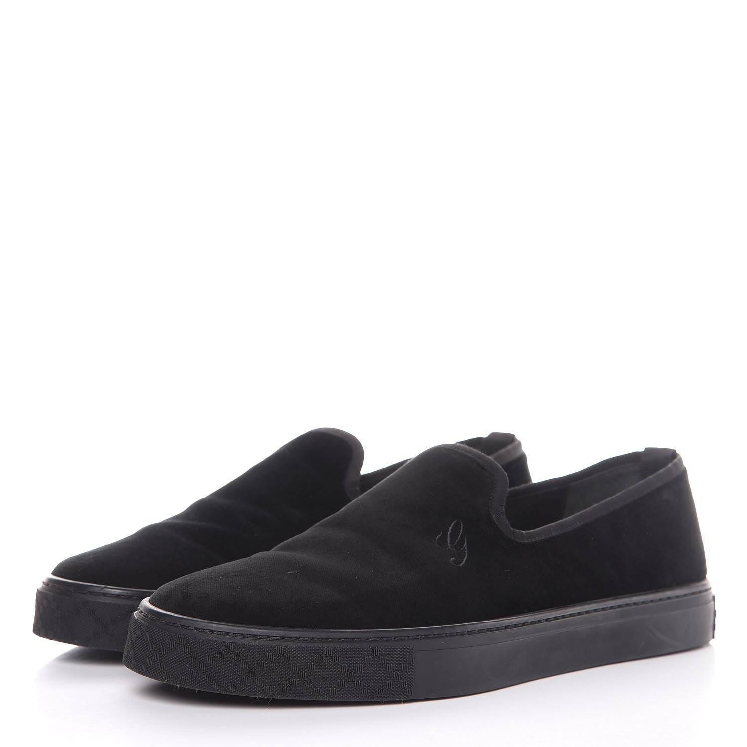 Gucci Velvet Mens Slip On Sneakers 9.5 Black 3 of 12