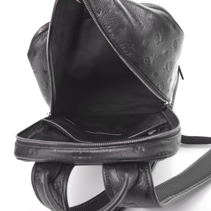 MCM Calfskin Ottomar Monogram Duke Backpack Black 6 of 13