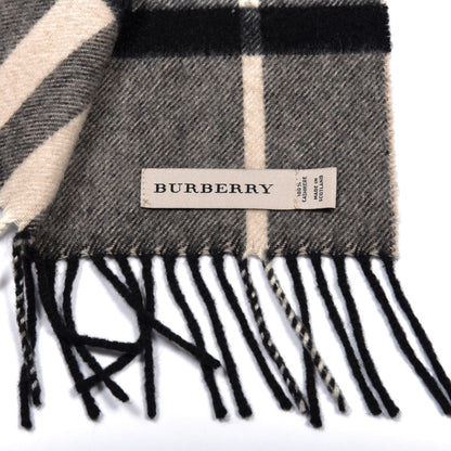 Burberry Cashmere Giant Check Fringe Scarf Brown Multicolor 3 of 4