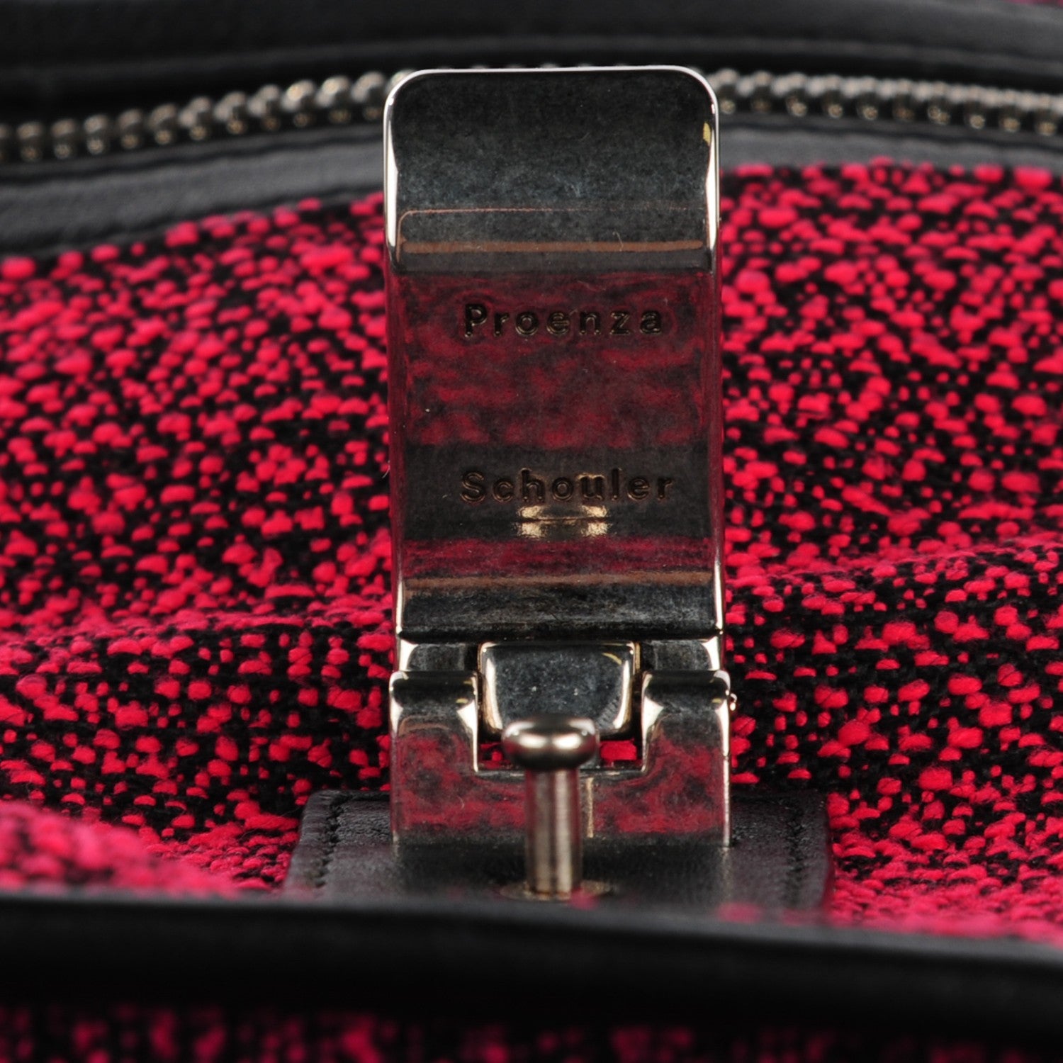 Proenza Schouler Tweed Lambskin Medium PS1 Satchel Berry Fuxia Pink 10 of 10