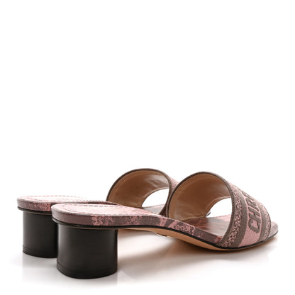 Christian Dior Canvas Toile De Jouy Embroidered Dway 35mm Slide Sandals 37 Quartz Grey 5 of 9