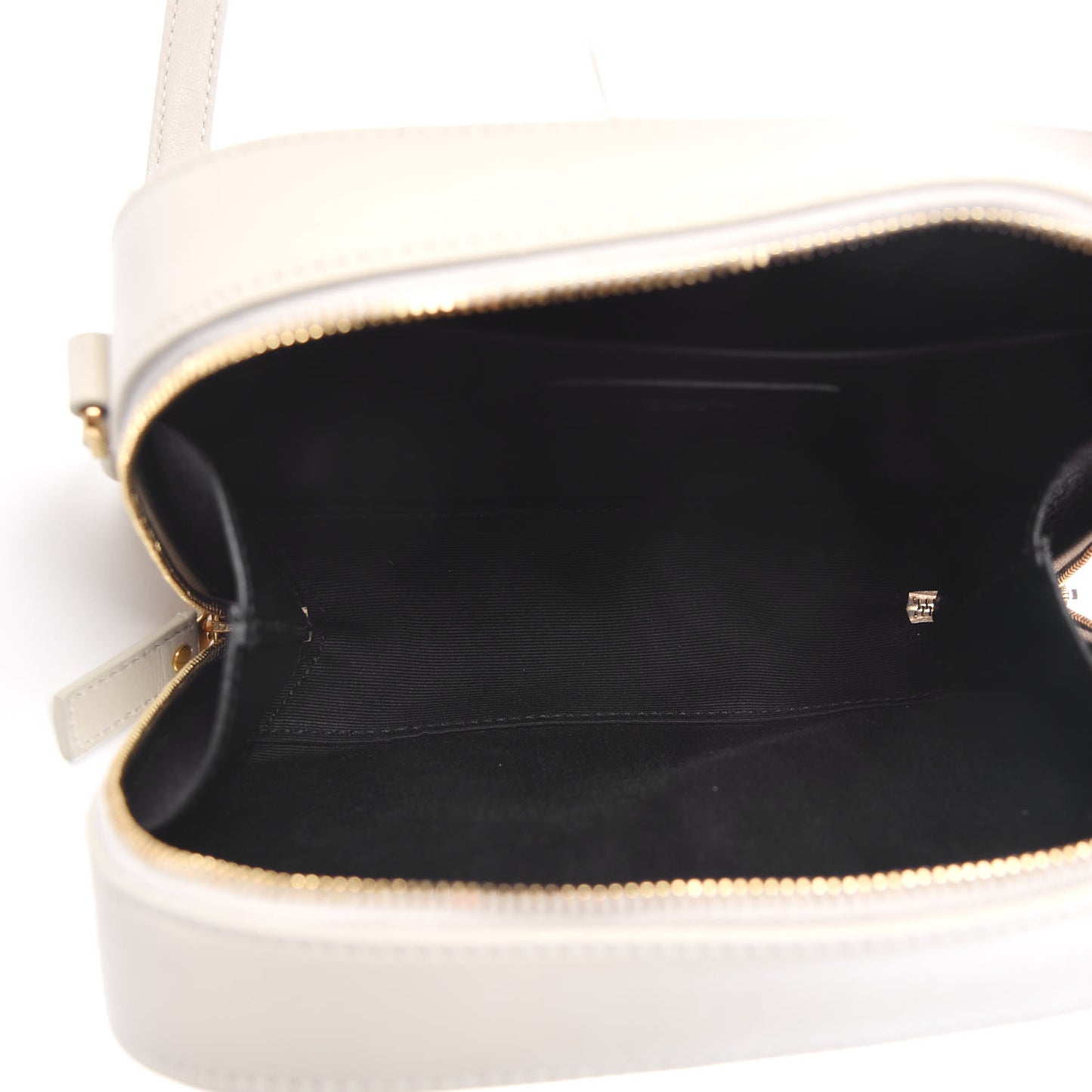 Lambskin Matelasse Monogram Vicky Camera Bag White