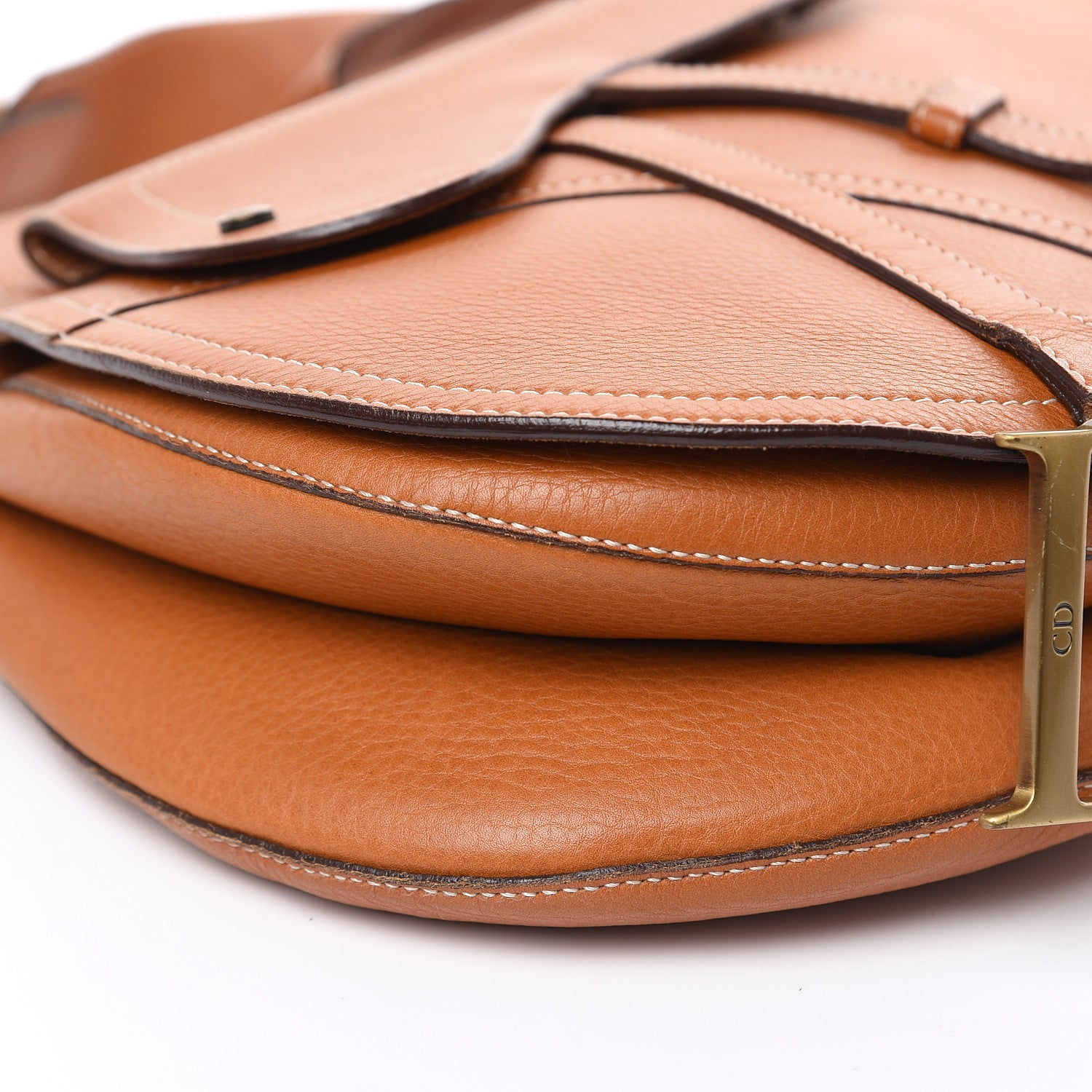 Christian Dior Calfskin Baudrier Saddle Bag Tan 8 of 13