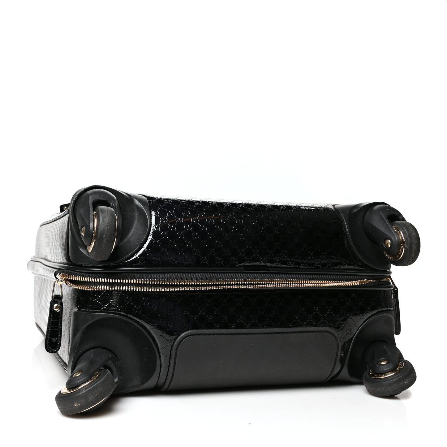 Patent Microguccissima Carry On Suitcase Black