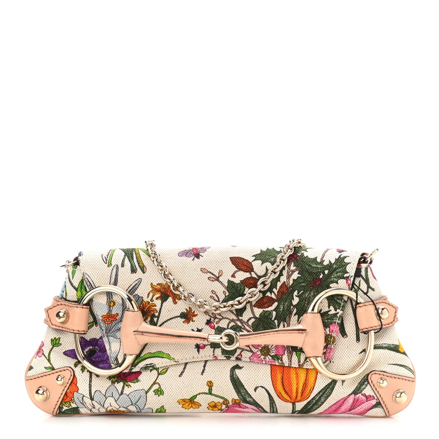 Canvas Flora Floral Horsebit Clutch
