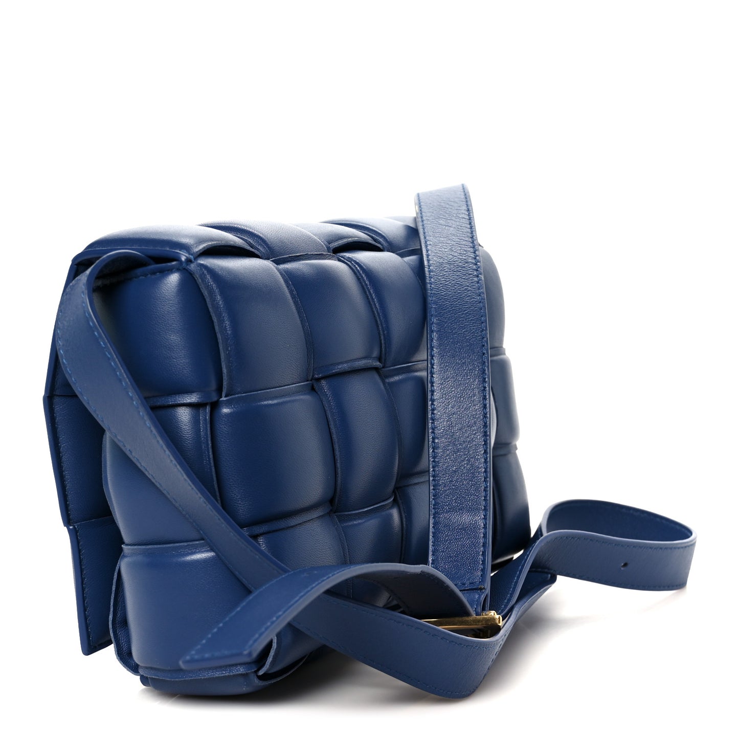 Nappa Maxi Intreccio Padded Cassette Crossbody Bag Deep Blue