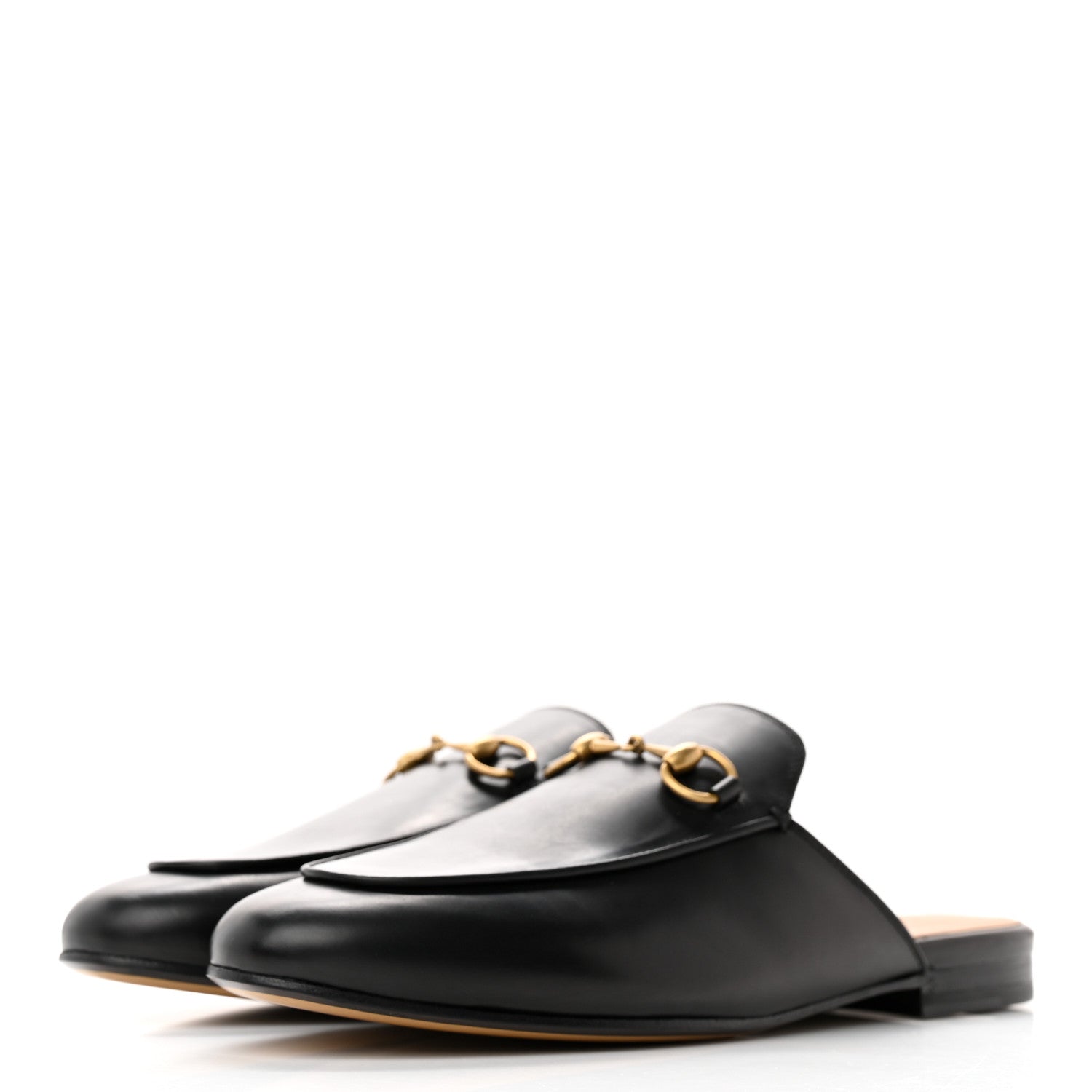Gucci Calfskin Womens Princetown Slippers 37.5 Black 3 of 10