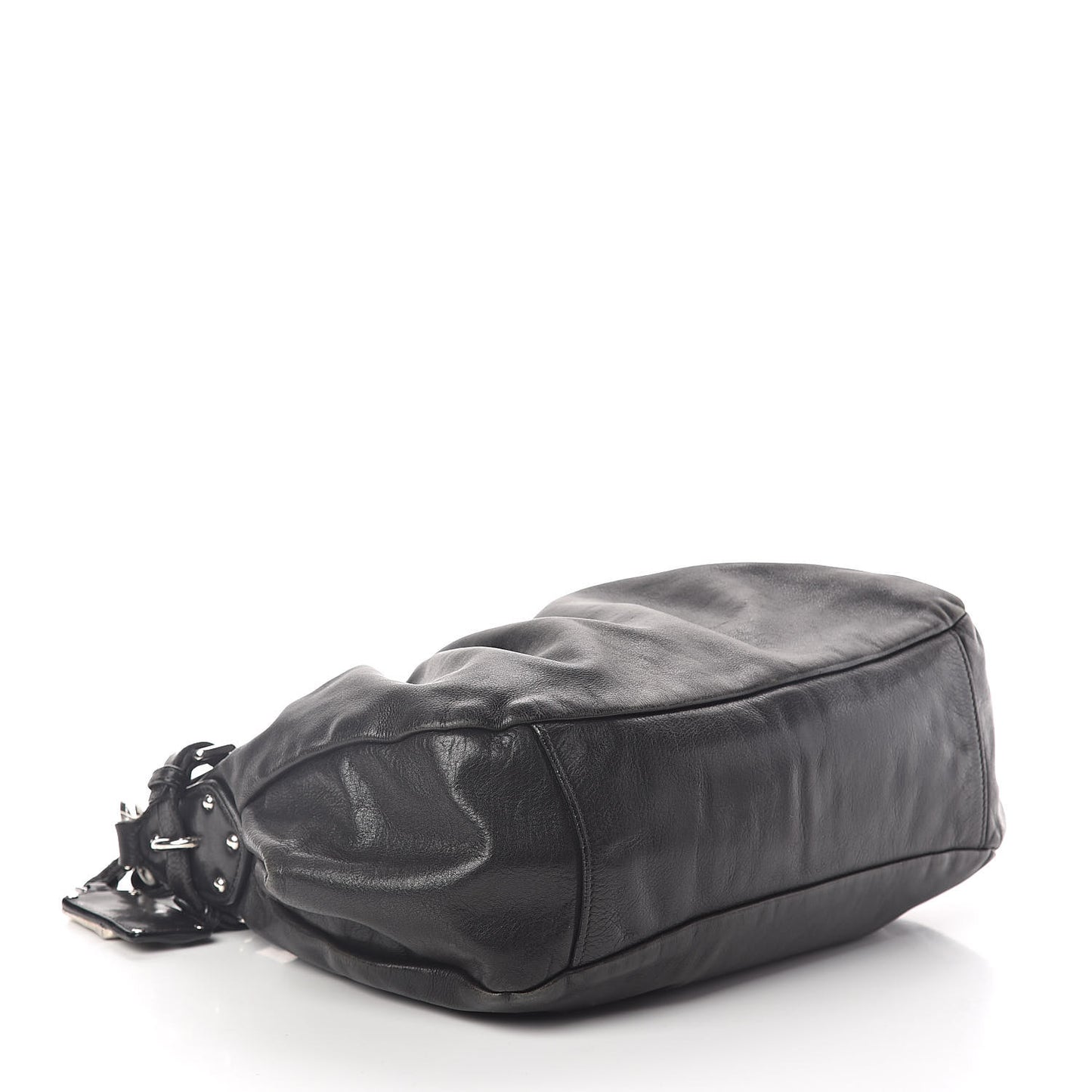 Soft Calfskin Pleated Hobo Black