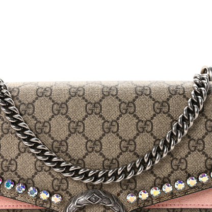 Gucci GG Supreme Monogram Suede Crystal Medium Dionysus Shoulder Bag Beige Ebony Light Peonia 8 of 10