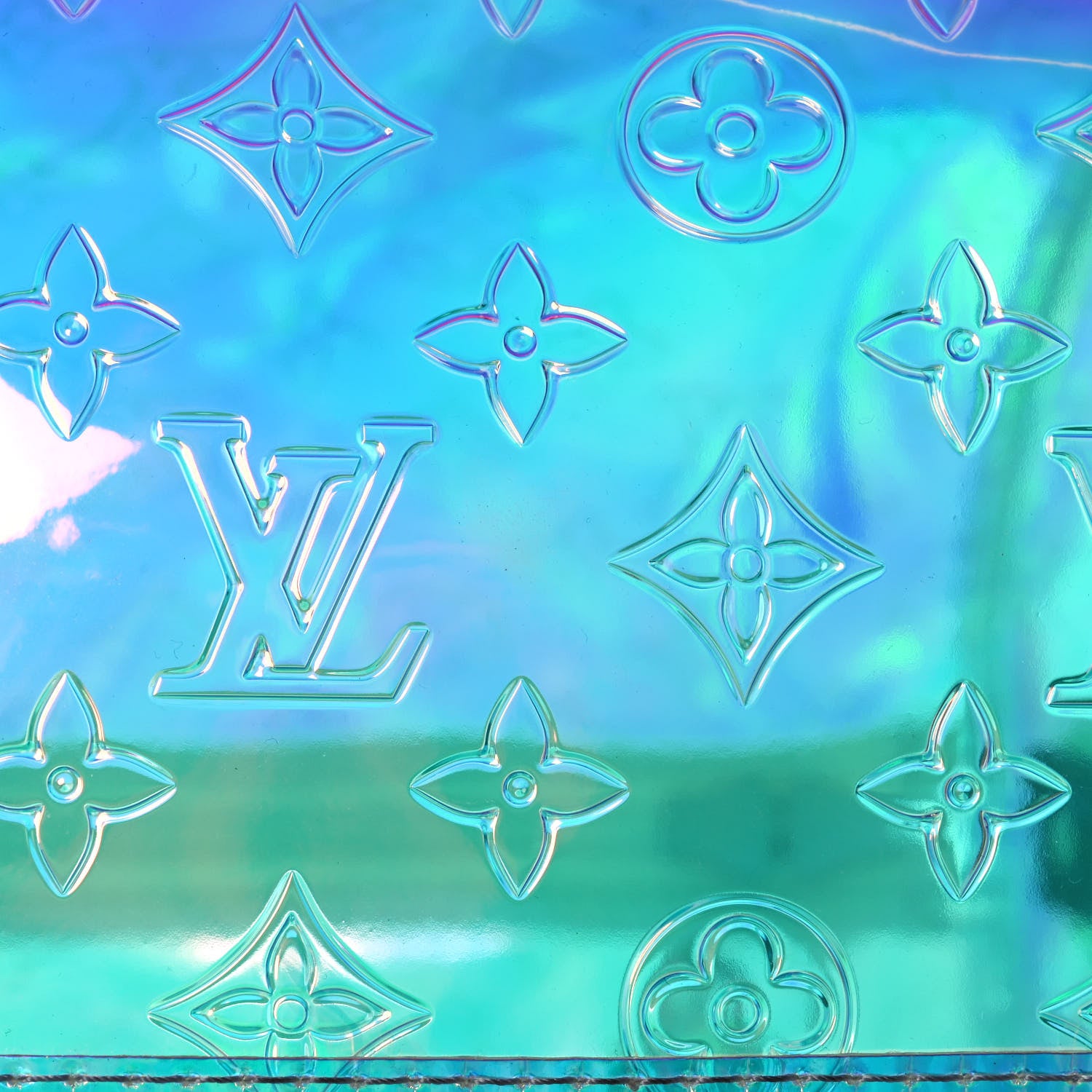 Louis Vuitton PVC Monogram Keepall Bandouliere 50 Iridescent Prism 7 of 16