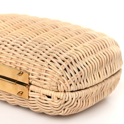 Alexander McQueen Woven Straw Four Ring Chain Knuckle Clutch Natural 9 of 9